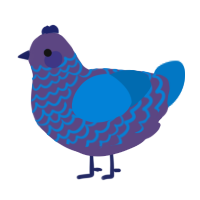 pedestal, a overcast and sapphire chicken with a lace pattern