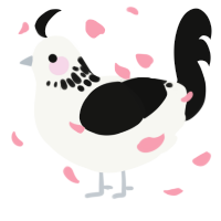 Oreo, a white and black chicken with a neck-speckle pattern