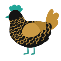 shine the shadows, a black and gold chicken with a lace pattern