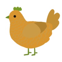 Tangy, a orange and gold chicken with a lace pattern