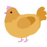 A honey and orange chicken with a head pattern