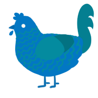 A sapphire and sea chicken with a lace pattern
