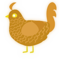 King Duncan, a ochre and orange chicken with a lace pattern