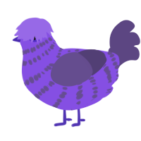 (unnamed), a blurple and overcast chicken with a bar pattern