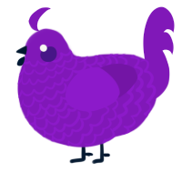 A violet chicken with a lace pattern