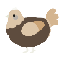 (unnamed), a bark and beige chicken with a head pattern