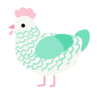 Amphitrite, a white and mint chicken with a lace pattern