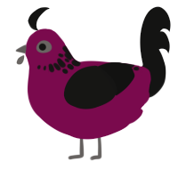 (unnamed), a wine and black chicken with a neck-speckle pattern