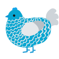 (unnamed), a cerulean and mist chicken with a lace pattern