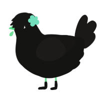 Void plant growth, a black and sable chicken