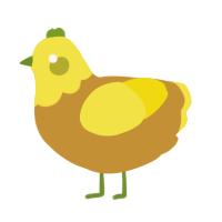 A gold and yellow chicken with a head pattern