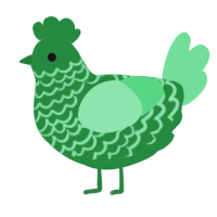 A viridian and spring chicken with a lace pattern