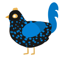 (unnamed), a sable and sapphire chicken with a speckle pattern