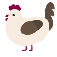 A cream and bark chicken