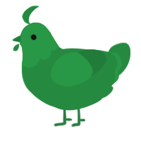We Are, a viridian chicken with a head pattern