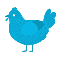 atlantic, a cerulean chicken with a lace pattern