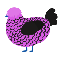 Little Lace Goth, a orchid and sable chicken with a lace pattern