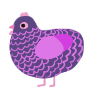Toomanypurples, a overcast and orchid chicken with a lace pattern