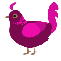 sugar plum, a wine and fuchsia chicken with a neck-speckle pattern