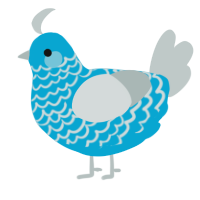Gyarados, a cerulean and silver chicken with a lace pattern