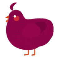 qou lungs, a maroon chicken with a double-lace pattern