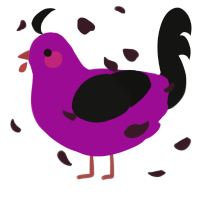 Blackberry Mousse, a plum and black chicken