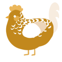 A ochre and cream chicken with a half-lace pattern