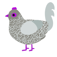 A ash and silver chicken with a double-lace pattern