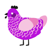 Blushing Grape, a amethyst and pink chicken with a lace pattern