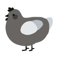 Reverse Birch, a grey and mist chicken