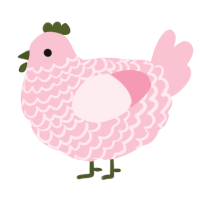 A rose chicken with a lace pattern