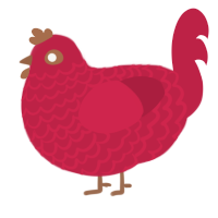 Project Red, a crimson chicken with a lace pattern