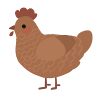 A brown chicken with a lace pattern