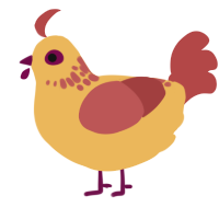 (unnamed), a honey and red chicken with a neck-speckle pattern