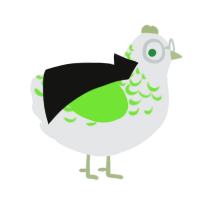 A sable and violet chicken with a half-lace pattern