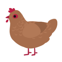 A brown chicken with a half-lace pattern
