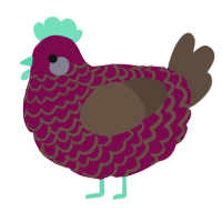 also close, a wine and bark chicken with a lace pattern