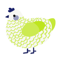 Air Baltic, a white and lime chicken with a lace pattern