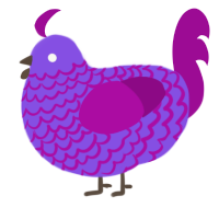 (unnamed), a blurple and plum chicken with a lace pattern