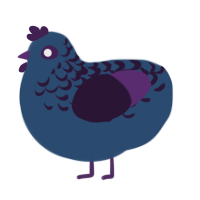 Marianna, a beige and gluppy chicken with a half-lace pattern