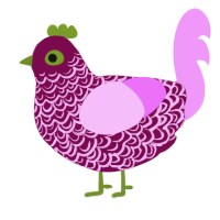 A wine and lavender chicken with a double-lace pattern