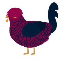 hm, a maroon and tumblr chicken with a double-lace pattern