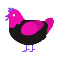 (unnamed), a sable and fuchsia chicken with a head pattern