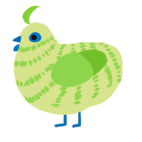 A lemon and grass chicken with a bar pattern