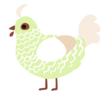 A apple and cream chicken with a lace pattern