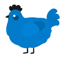 In Bloom, a sapphire chicken with a double-lace pattern