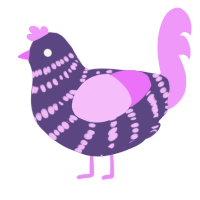 A overcast and lavender chicken with a bar pattern