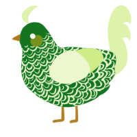 (unnamed), a leaf and apple chicken with a double-lace pattern