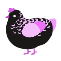 (unnamed), a sable and lavender chicken with a half-lace pattern
