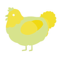 A lemon and yellow chicken with a head pattern